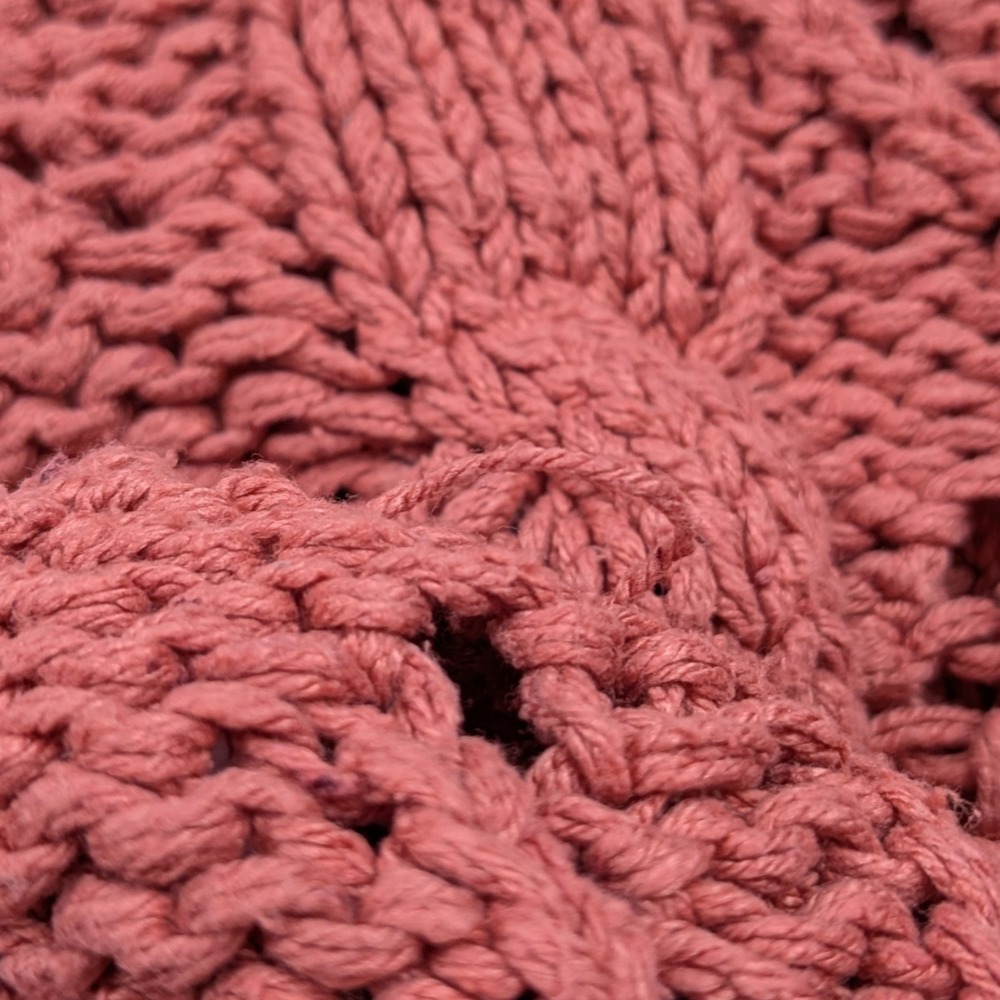 Ballinger‎ Gold Women's Silk Cable Knit Sweater Coral Size S 100% Silk - Picture 5 of 8